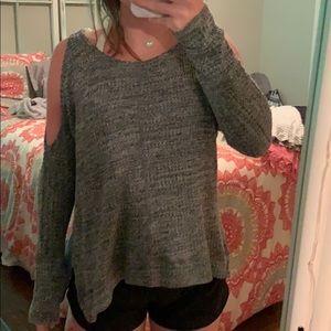cute grey sweater with arm holes